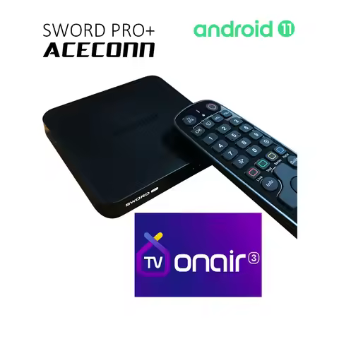 ACECONN SWORD PRO Plus TV ON AIR Platform Android 11 Live TV Smart Streaming Box With Bluetooth Remo