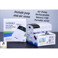 SOBO Mini AC/DC Air Pump Rechargeable Battery USB Portable AC/DC