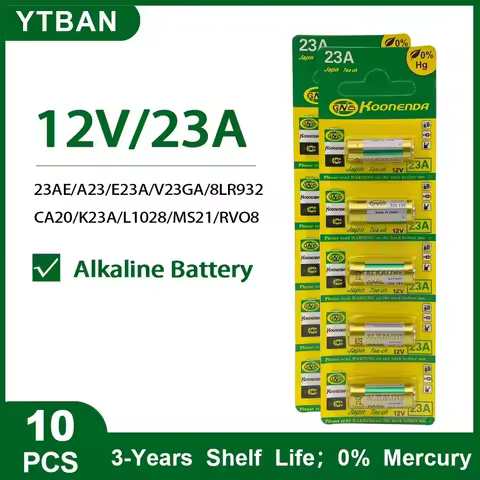 10PCS 23A 12V Batteries Remote Control Toys Primary Dry Alkaline Battery L1028 21/23 A23 E23A K23A V