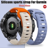 22mm 26mm Silicone Strap For Garmin Fenix 5 5X Plus 3 3HR/Epix 7X Solar/6X 6Pro Forerunner 935 945 Quick Release Smartwatch Band