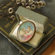 古董法國古董店購入之少見方形珠寶盒展示盒 W896