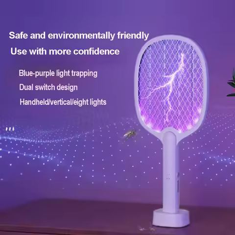 Electric Mosquito Swatter Mosquito Killer Lamp Killer Insect Killer 2500V Type-C Rechargeable Mosqui