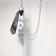 Rantai Celana Dan Syal motif Bunga Mete Ikat Kepala Punk Hip Hop Pria Wanita Jeans Chain 2 Layer