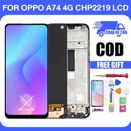 Original LCD FOR OPPO A74 4G CHP2219 LCD TOUCH SCREEN DIGITIZER DISPLAY GLASS SKRIN WITH FRAME