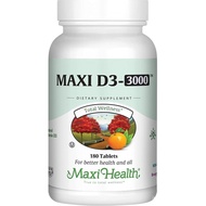 Maxi Health Vitamin D3 3000 IU 75 mcg Vitamin D Supplement for Healthy Bones, Teeth, Immune Support 
