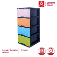 SunLife Almaz 4-Tier Wardrobe with Sturdy Plastic Drawer Shelves SNL-872-M4