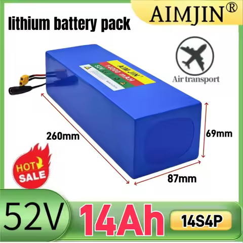 52V 14S4P 14000mAh High Capacity Lithium Battery 1500W with BMS for Electric Balance Car Bike Scoote