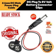 DC Plug to 9V Volt Battery Connector Clip with 2.1mm DC Male Power Plug Jack Cable for Arduino, Robo