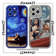 JM CASE Vincent Van Gogh Mona Lisa square edge iphone CASE vintage style 6/6pl/6s/6spl/7/7pl/8/8pl/x