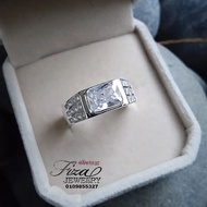 cincin lelaki permata putih silver 925, cincin lelaki batu putih perak 925 original, silver 925 men 