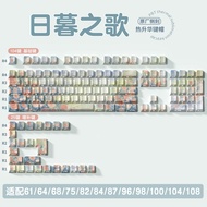 Keycap ความสูงด้านข้างโปร่งใส ดีไซน์น่ารัก สร้างสรรค์ ดีไซน์ด้านข้าง ปุ่มตัวอักษร PBT สำหรับคอมพิวเต