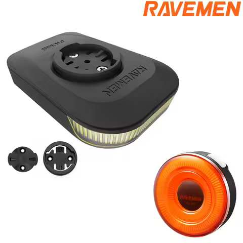 RAVEMEN Bike Light Set Bicycle LED Front Rear Head Rechargeable Lamp LS06(FR300+CL05) Headlight For