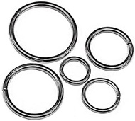Swpeet 50 Pcs Gun Black Assorted Multi-Purpose Metal O Rings for Belts Hardware Bags Ring Hand DIY A