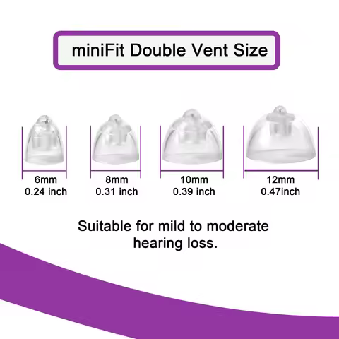 10pcs Hearing Aid Minifit Double Vent Domes for Oticon Replacements,Universal Domes For Oticon heari