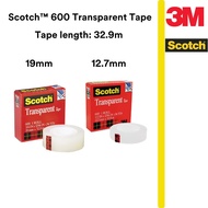 3M Scotch 12.7mm / 19mm 600 Transparent Adhesive Tape Scotch® Stationery Tape, 32.9m Length 600-B