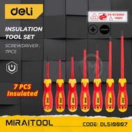 DELI DL510007 7Pcs Set alat penebat I 7 Pcs Insulation Scewdriver tool set