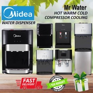 MIDEA Mild Alkaline Hot Warm Cold Water Dispenser with 4 Halal Filter Set - Compressor Cooling