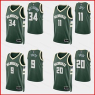 SY5 22-23 NBA Jersey Bucks Portis Green Lopez Antetokounmpo Green Basketball Sports Vest Unisex Plus