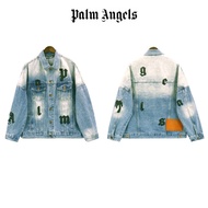 [Ready Stock]Palm Angels Denim Jackets for Men American High Street Chic Vintage Jacket Men and Women New Embroidered Jackets