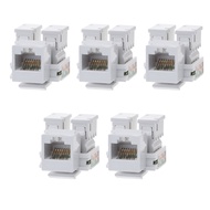 5Pcs RJ45 CAT5E Keystone Jack Insert Punch Down Keystone Jack Adapter Black