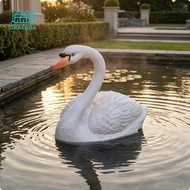 Gralara Buoyant Swan Sculpture Textured Buoyant Swan Ornament Feathered Hy1070-4