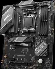 MSI B450 Gaming Plus WiFi motherboard with 4 DDR4 slots and M.2 slot. Gaming Blue design.