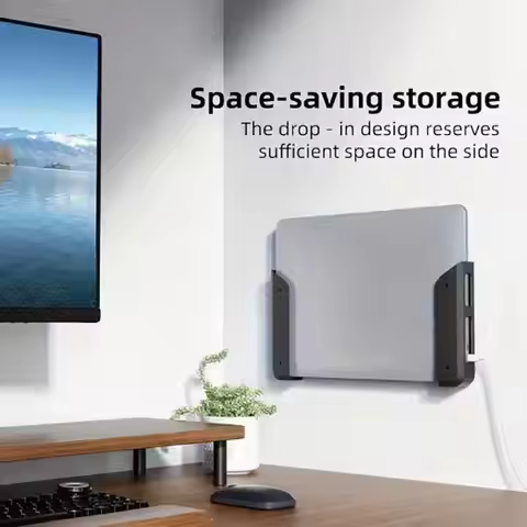 Under/wall-mounted Table Laptop Storage Stand Laptop Rack Charging Stand Tray Organizer Bracket Desk