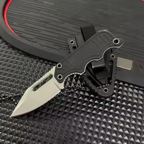 Mini Necklace Pocket Fixed Blade Knife with Sheath Multifunction Outdoor Survival Knife G10 Handle 5