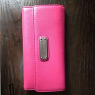 正品 Marc by marc jacobs 真皮桃紅色長銀包 wallet