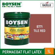 Boysen Color Series Permacoat Flat Latex Paint Tile Red B771- 1 Liter