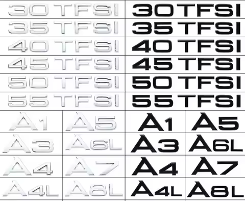 Black Silver 1.8T 2.0T 2.4 3.0T 3.2 3.6 4.2 A3 A4 A5 A6 A7 A8L Q3 Q5 Q7 Sticker For Audi Car Rear St
