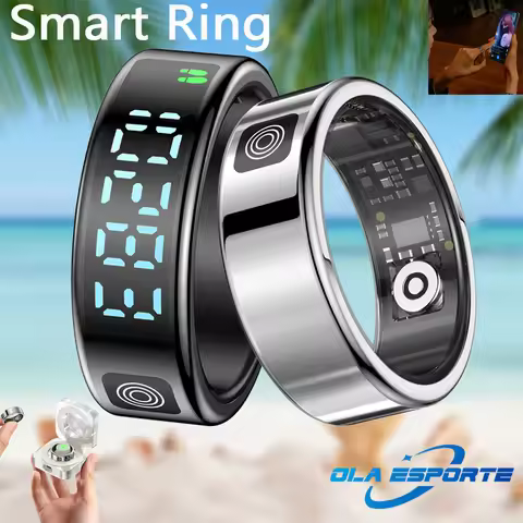 Smart Ring Men Women Display Heart Rate Blood Oxygen Monitor Multi-Sport mode IP68 & 5ATM Waterproof