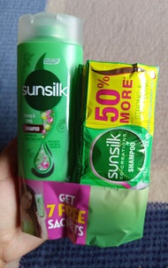 Sunsilk Shampoo Strong & Long Green | 180ml free 15ml Sachet x 7pcs