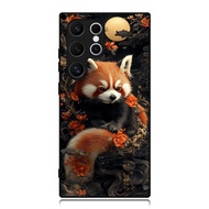 Case Samsung S25 S24 S23 S22 S21 S20 S9 S8 S7 S6 Ultra Plus FE Edge Softcase Red Pandas in Space