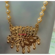 Gold plated peal mala with small 🪷 Lotus pendent "24inch ( not916)