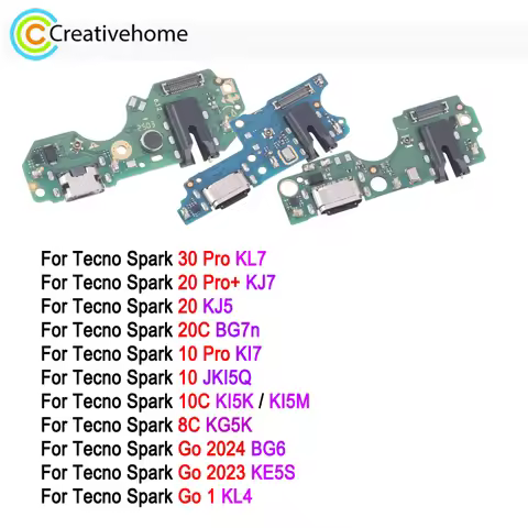 Charging Port Board with iC For Tecno Spark 30 Pro KL7 / 20 Pro+ KJ7 / 20C BG7n / 20 KJ5 / 10C KI5 /