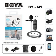 [Ready Stock] - BOYA BY-M1 Omni Directional Clip-On Mic - Lavalier Microphone (3.5mm Audio) Noise Cancellation for Live