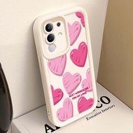 Casing hp for VIVO Y29 4G Y300T 5G T4X 5G Case Heart Pink Cute Y2K Aesthetic Case Cesing Kesing Sili