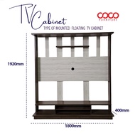 TV Cabinet 6 Feet/Kabinet TV UP TO 65 Inch/TV Cabinet Side Storage/Almari TV Dinding/Hanging Cabinet