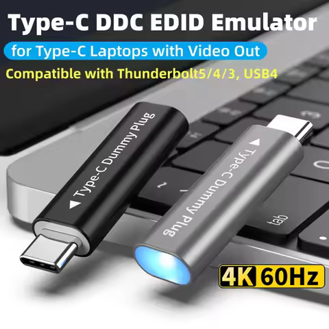 Type-C 4K@60Hz-1080P@120Hz Virtual Display Adapter USB C DDC EDID Dummy Plug Headless Ghost 3840 x21
