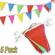 COFOE. 80M Colorful Fiesta Flag Plastic Triangle Flags/Fiesta Flag Colorful Plastic Banderitas Party