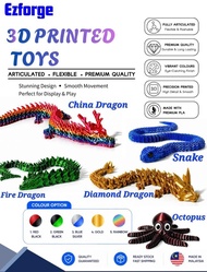 EzForge FlexiComel 3D ANIMAL 3D PRINTED PLAYFUL Diamond Dragon / China Dargon / Fire Dragon