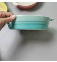 French LE CREUSET cool color stoneware porcelain oval double ear grill plate 24cm baking baking dish oven microwave oven