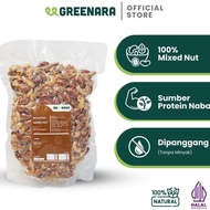 Greenara Roasted Mixed Nut 1Kg Almond Cashew Walnut Roasted Mixed Nut Dried BeanCemilan