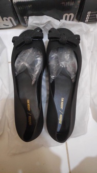 MELISSA SIMPLE BOWTIE ( SIZE 38 - 39 / BLACK ) WOMEN FLAT SHOES DESIGNER BY JASON WU