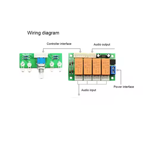 B29C-Relay 4-Way Audio Input Signal Selector Switching RCA Audio Input Selection Board Of Rotary Swi