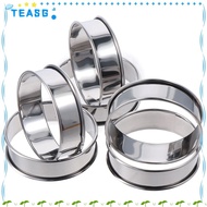 TEASG 6 pcs English Muffin Ring Set, Silvery Non-stick Multipurpose Stainless Steel Ring Set, Durabl