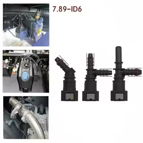 Auto Accessories 7.89 ID6 Hose Coupler Bundy Tee 45° Fuel Line Hose PA12 Plastic Pipe Coupler