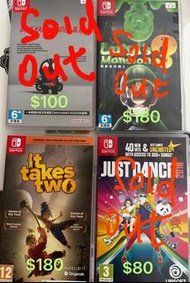 Switch 遊戲合集：Luigi's Mansion 3, It Takes Two, Just Dance 2018, Kamen Rider