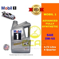 Mobil 1 Advanced Fully Synthetic 0W40 0W-40 Engine Motor Oil 4.73L - 5 Quater Engine Oil